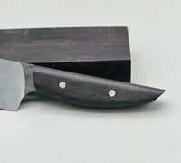 Stabilized Ceylon Ebony, also known as Indian Ebony is an exotic wood most ordinarily native to southern India and Sri Lanka. It makes beautiful knife handles. Shown is a block and a knife handle.