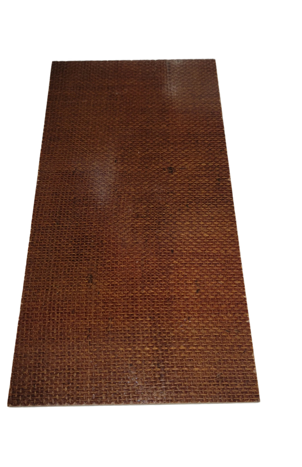 Natural Burlap Micarta sheet. It a is very durable and generates a unique, stylish look perfect material used for creating durable knife handles.