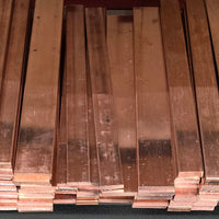 Rows of copper bars for knife making. 