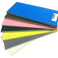 G-10 is a popular handle material amongst knifemakers. It is easy to work with, offers brilliant colors, extreme toughness, durability, and chemical resistance. Shows a fan of G-10 of various colours. 