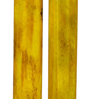 Dyed and stabilized camel bone is easy to work with and looks great on knife handles. These bone scales are 100% solid and smooth. Two yellow scales. 