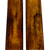 Dyed and stabilized camel bone is easy to work with and looks great on knife handles. These bone scales are 100% solid and smooth. Two brown scales. 