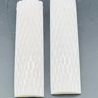 White Impala Jigged or Carved  Bone Scale Sets - 1 1/4" x 1" x 5