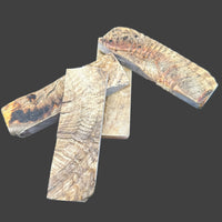 Natural Rams Horn Scale Sets are crafted from authentic ram horn with a unique blend of hues. Shows four scales of beige and brown lines. 