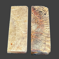 Natural Rams Horn Scale Sets are crafted from authentic ram horn with a unique blend of hues. Shows two scales of beige and brown lines. 