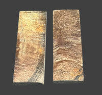 
              Buffalo Horn with Bark knife handle scales feature the raw, textured beauty of the bark, adding a rustic charm with lasting durability. Two scales with brown, black and yellow streaks. 
            