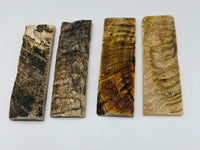 
              Natural Rams Horn Scale Sets are crafted from authentic ram horn with a unique blend of hues. Shows four scales of beige and brown lines. 
            