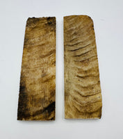 
              Natural Rams Horn Scale Sets are crafted from authentic ram horn with a unique blend of hues. Shows two scales of beige and brown lines. 
            