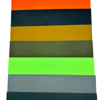 Kydex is a thermoplastic material for making knife sheaths. It comes in many solid colours. We carry Grey, Storm Grey, Orange, Zombie Green, OD Green, Black, and Coyote Brown. Sizes are 12" x 12", 12" x 24", and 0.060", 0.080".