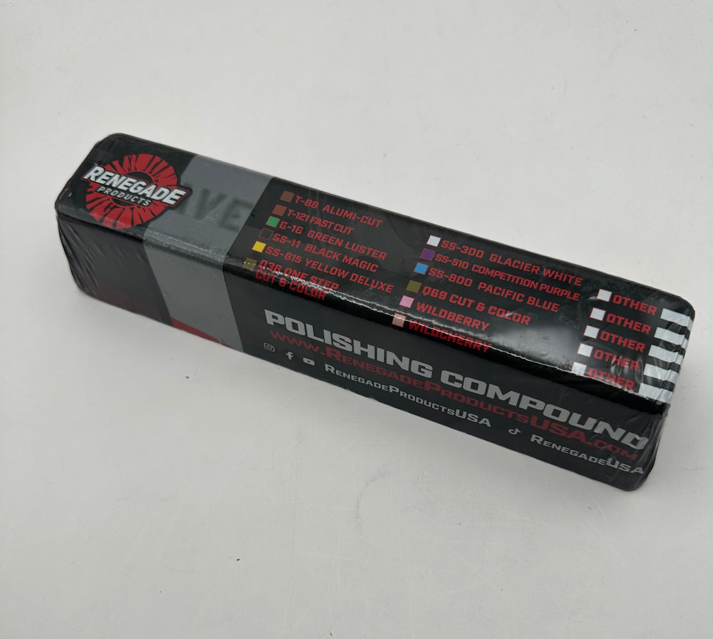 
Black Bar of buffing compound. Comes in a 3 lb. and is approx. 10