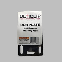 
              Ultiplate is a multi-purpose mounting plate designed to work with all versions of Ulticlip. Shows a package that contains the plate and screws. For Knife Sheaths. 
            