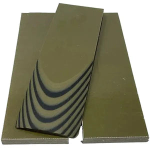 AmeraGrip is unique custom knife handle material. Brown, black and OD Green layers. 