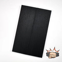 Grip-Tec™ is a revolutionary rubber and resin composite  knife handle material ifor hunting knives, filet knives, kitchen knives, and your favorite EDC knife. It comes in many vibrant colours. Shown is a sheet of black. 