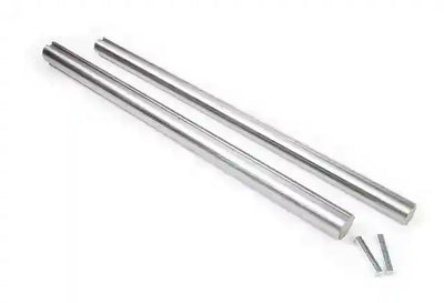 Image is of two solid metal rod  drive shafts for a home built knife making grinder.