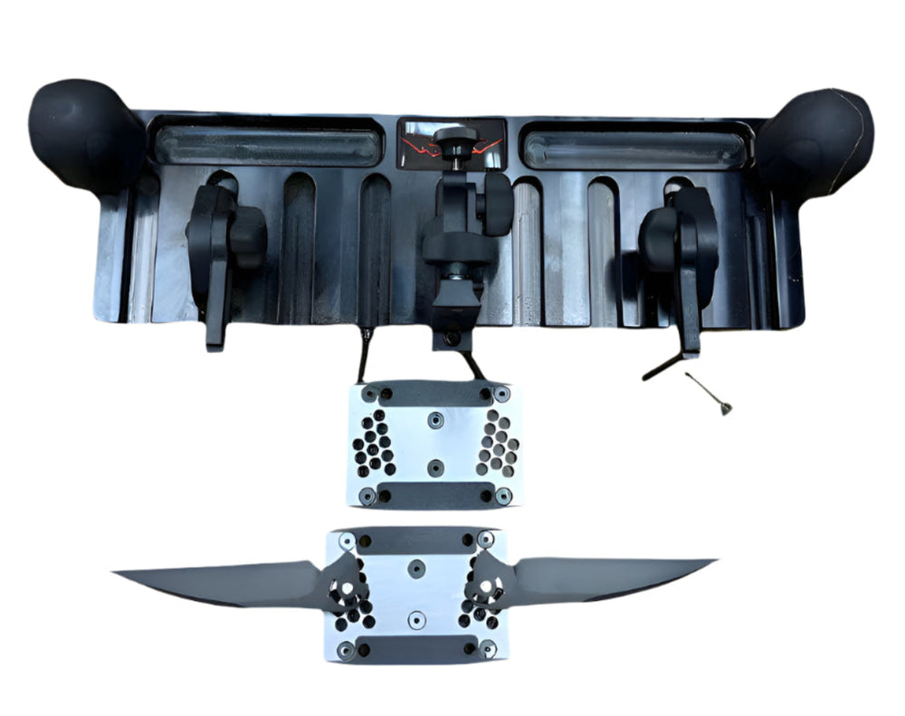 Moen Blade Grinding Jig enables grinding two blades at one time. For custom knife making. 