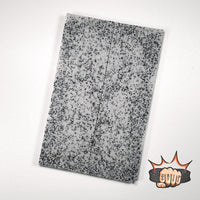 Grip-Tec™ is a revolutionary rubber and resin composite  ideal for hunting knives, filet knives, kitchen knives, and your favorite EDC knife. It comes in many vibrant colours. Shown is a sheet of white and black. 