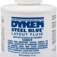 Bottle of Blue Dykem layout fluid to use in custom knife making. 