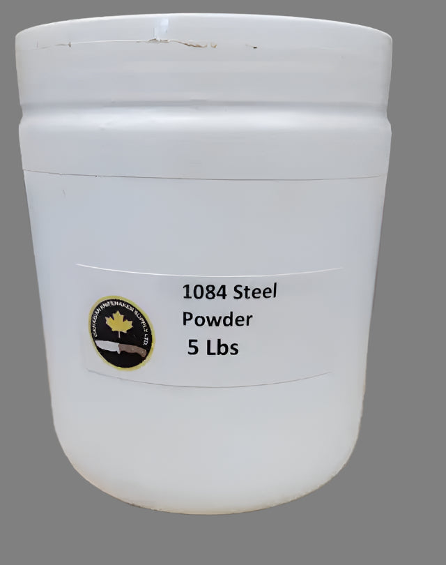 1084 Powdered Steel is used to manufacture canister Damascus or forge welded steel. Very fine graded 1084 carbon steel with approx. 0.84% carbon. Sold in a 5 lb. container. 