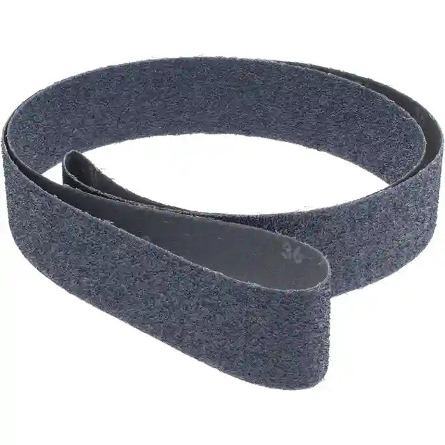 Blue Zirconia 36 Grit belts work great on steel for knife making.