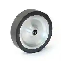 
              Wheel for deluxe 2" x 72" belt grinder for knife making of custom knives.
            