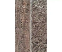 
              CrazyFiber is a beautiful and unique composite material for knifemakers. Burl is brown and black vertical and horizontal lines.
            