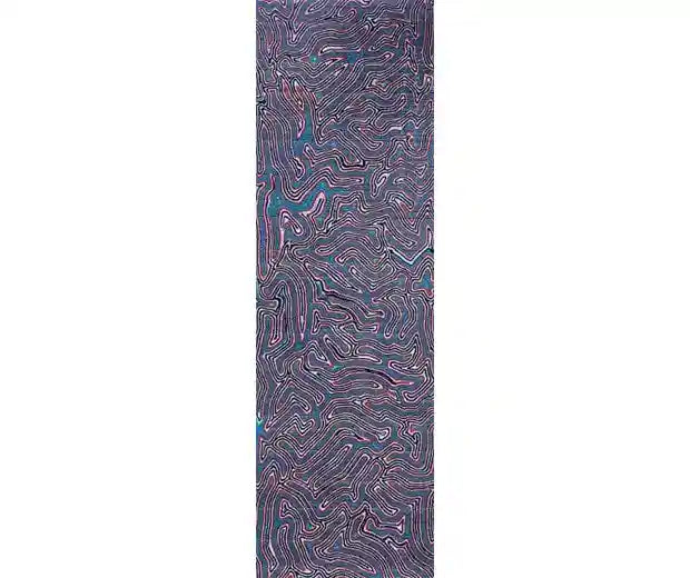 CrazyFiber is a beautiful and unique composite material for knifemakers. Electric Zebra is blue, red streaks.