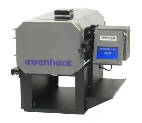 Horizontal rectangular shaped kiln with a digital controller on the right hand side. Heat treat oven for custom knife making.