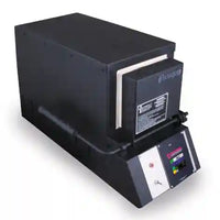 Black rectangular kiln (heat treat oven) with digital controls on the front for heat treating custom knives.