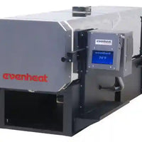 Horizontal rectangular shaped kiln with a digital controller on the right hand side. Heat treat oven for custom knife making.