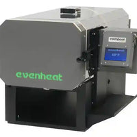 Horizontal rectangular shaped kiln with a digital controller on the right hand side. Heat treat oven for custom knife making.