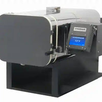 Horizontal rectangular shaped kiln with a digital controller on the right hand side. Heat treat oven for custom knife making.