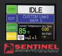 
              Shows the Sentinel digital control panel for kiln (heat treat oven). 
            