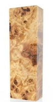 
              Raffir Popular Burl Wood maintains the unique grain patterns of the untreated wood makes beautiful knife handles. Shows a natural  block.
            