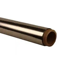 Roll of silver foil wrap. Stainless foil wrap is a high-quality foil used to wrap knives for heat treatment.