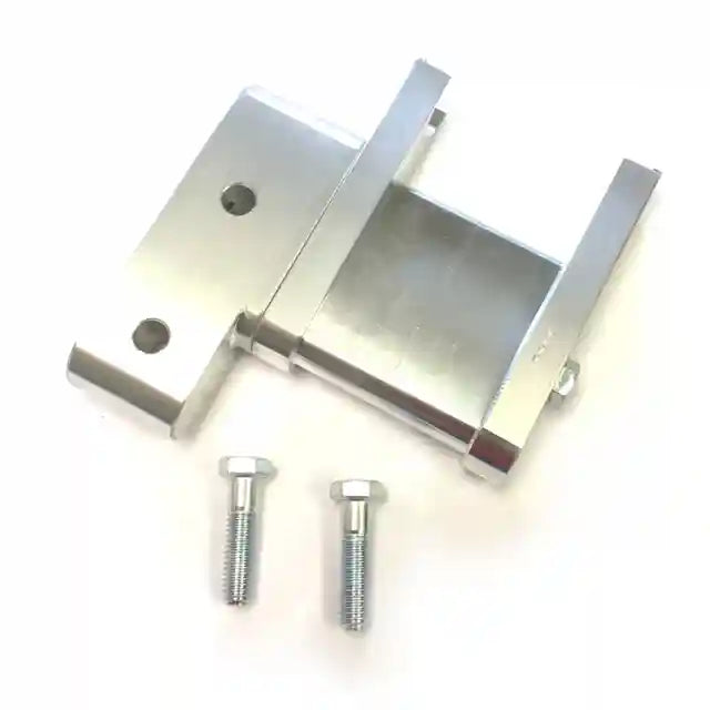 Image is a steel attachment for a knife making grinder. Two bolts are included.