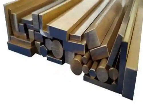 Assortment of brass bars. We carry high-quality 360 brass bars in sizes 1/8